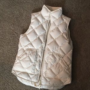 Cream J Crew Puffer Vest